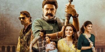 “Nandamuri Balakrishna posing with the National Film Award trophy for Best Telugu Film for Bhagavanth Kesari”