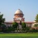 “Supreme Court of India building with overlay text: ‘Games of Skill or Chance? Government tells SC stakes turn skill games into gambling’”